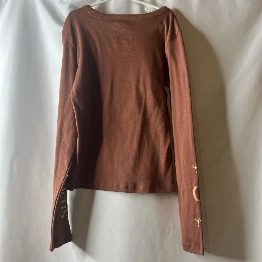 Disney‎ Hocus Pocus Thackery Binx Girls XS Brown Long Sleeve Shirt NEW